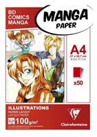 BLOCCO MANGA ILLUSTRATIONS A4 100 gr. - CLAIREFONTAINE