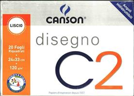 BLOCCO DA DISEGNO C2 20 ff. RIQUADRATI 24X33 120 gr. - CANSON