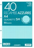 RICAMBI MAXI 40 ff. 80 gr. RIGATURA 5M COL. AZZURRO - BLASETTI