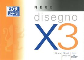 ALBUM DA DISEGNO X3 24x33 150 gr. COL. NERO - CANSON