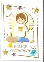 BIGLIETTO FELICE COMUNIONE 12x18 cm. - AUGURI MANIA