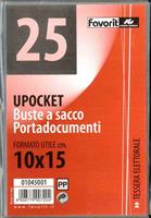 CONF. 25 BUSTE A SACCO UPOCKET 10X15 cm. - FAVORIT