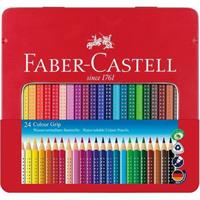SCATOLA IN METALLO CON 24 MATITE COLORATE COLOUR GRIP FABER CASTELL