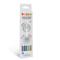 SCATOLA 6 PASTELLI MINABELLA Ø 3,8 COL. METALLIZZATE - PRIMO