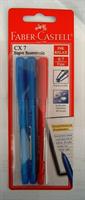 BLISTER 3 PENNE GEL RELAX CX7 2 BLU + 1 ROSSO - FABER CASTELL