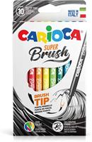 SCATOLA 10 PENNARELLI SUPER BRUSH - CARIOCA