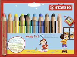 SCATOLA 10 PASTELLI WOODY 3 IN 1 + ARTY - STABILO