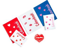 QUADERNO A5 CON SPIRALE CUORI & BACI RIG. 5M - COLOURBOOK