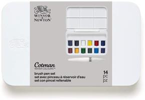 SCATOLA 12 ACQUARELLI COTMAN GODET BRUSH - WINSOR & NEWTON