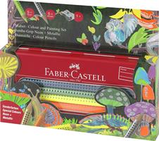SET 10 PASTELLI JUMBO NEON + METALLIC - FABER CASTELL