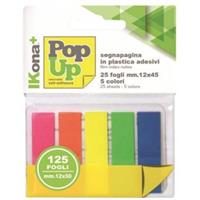 SEGNAPAGINA IN PLASTICA ADESIVI 25 ff. 12x45 mm. 5 COLORI - IKONA
