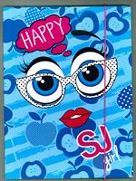 CARTELLA PORTADISEGNO 26x35 FACCE DA SJ GIRL COL. CELESTE - SEVEN