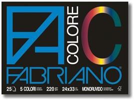 ALBUM DA DISEGNO 25 ff. 5 COLORI 220 gr. 33x48 MONORUVIDO - FABRIANO