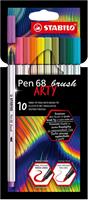 SCATOLA 10 PEN 68 BRUSH CON PUNTA FLESSIBILE -STABILO