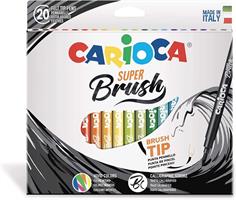SCATOLA 20 PENNARELLI SUPER BRUSH - CARIOCA