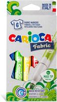 SCATOLA 6 PENNARELLI TEXTILE PERMANENT FABRIC - CARIOCA