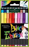 SCATOLA 20 PENNARELLI BRUSH BLACK EDITION - FABER CASTELL