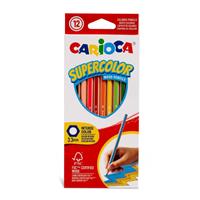 SCATOLA 12 PASTELLI ESAGONALI Ø 3,3 mm. SUPERCOLOR - CARIOCA
