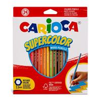 SCATOLA 24 PASTELLI ESAGONALI Ø 3,3 mm. SUPERCOLOR - CARIOCA