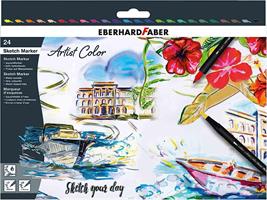 SET 24 PENNARELLI PER SCHIZZI BRUSH DOPPIA PUNTA - EBERHARD FABER