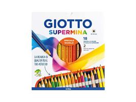 SCATOLA 18 PASTELLI SUPERMINA + 2 MATITE HB TEMAGRAF - GIOTTO