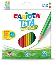 SCATOLA 24 PASTELLI TRIANGOLARI TITA - CARIOCA