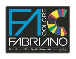 ALBUM DA DISEGNO 25 ff. 5 COLORI 220 gr. 24x33 MONORUVIDO - FABRIANO