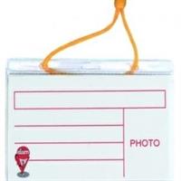 CONF. 100 PORTANOME CON CORDONCINO PVC COL. ROSSO - SIAM