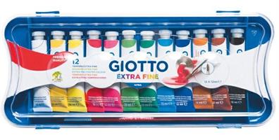 SCATOLA 12 TEMPERE EXTRA FINE 12 ml. COL. ASSORTITI - GIOTTO