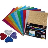 CONF. 10 CARTA GLITTER ADESIVA A4 COLORI ASSORTITI - WILER