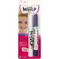 MASK UP FACE MARKERS 2x PRINCESS! - WHITE/PINK - CARIOCA