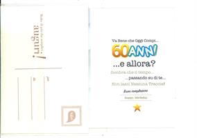 BIGLIETTO BUON COMPLEANNO 60 ANNI 12x18 cm. - AUGURI MANIA
