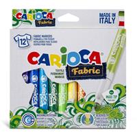 SCATOLA 12 PENNARELLI TEXTILE PERMANENT FABRIC - CARIOCA