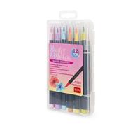 SET DI 12 PENNERELLI BRUSH PASTEL CON PUNTA PENNELLO - LEGAMI