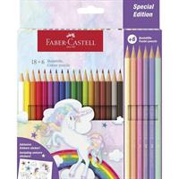SCATOLA 18+6 PASTELLI CLASSIC TEMA UNICORN - FABER CASTELL
