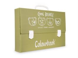 VALIGETTA POLIONDA 38x27x8 cm. WILD COOL BEAR! OLIVE - COLOURBOOK