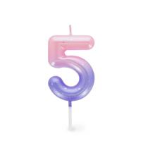 CANDELA PER TORTA NUMERO 5 COL. ROSA - LEGAMI