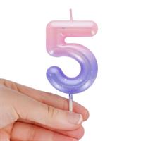 CANDELA PER TORTA NUMERO 5 COL. ROSA - LEGAMI