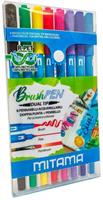 SCATOLA 8 BRUSH PEN DUAL TIP IN RPET - MITAMA
