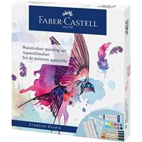 SET 18 pz. 12 COLORI ACQUARELLI+TAVOLOZZA+ACCESSORI - FABER CASTELL