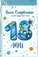 BIGLIETTO 12x18 cm. E TANTI AUGURI PER I TUOI 18 ANNI - LINA