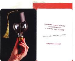 BIGLIETTO 12x18 cm. CONGRATULAZIONI PER TUA LAUREA - LINA