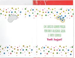 BIGLIETTO 12x18 cm. BUON COMPLEANNO A RILIEVO - LINA