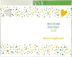 BIGLIETTO 12x18 cm. BUON COMPLEANNO A RILIEVO - LINA