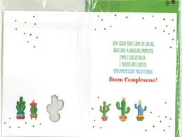 BIGLIETTO 12x18 cm. BUON COMPLEANNO A RILIEVO - LINA