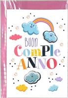 BIGLIETTO 12x18 cm. BUON COMPLEANNO A RILIEVO - LINA