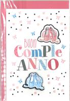 BIGLIETTO 12x18 cm. BUON COMPLEANNO A RILIEVO - LINA