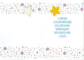 BIGLIETTO 12x18 cm. BUON COMPLEANNO A RILIEVO - LINA