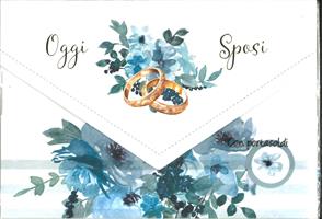 BIGLIETTO OGGI SPOSI CON PORTASOLDI CHIUSURA ADESIVO - LINA