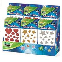 STELLINE/CUORI ADESIVI GLITTERATI 3D - LEBEZ